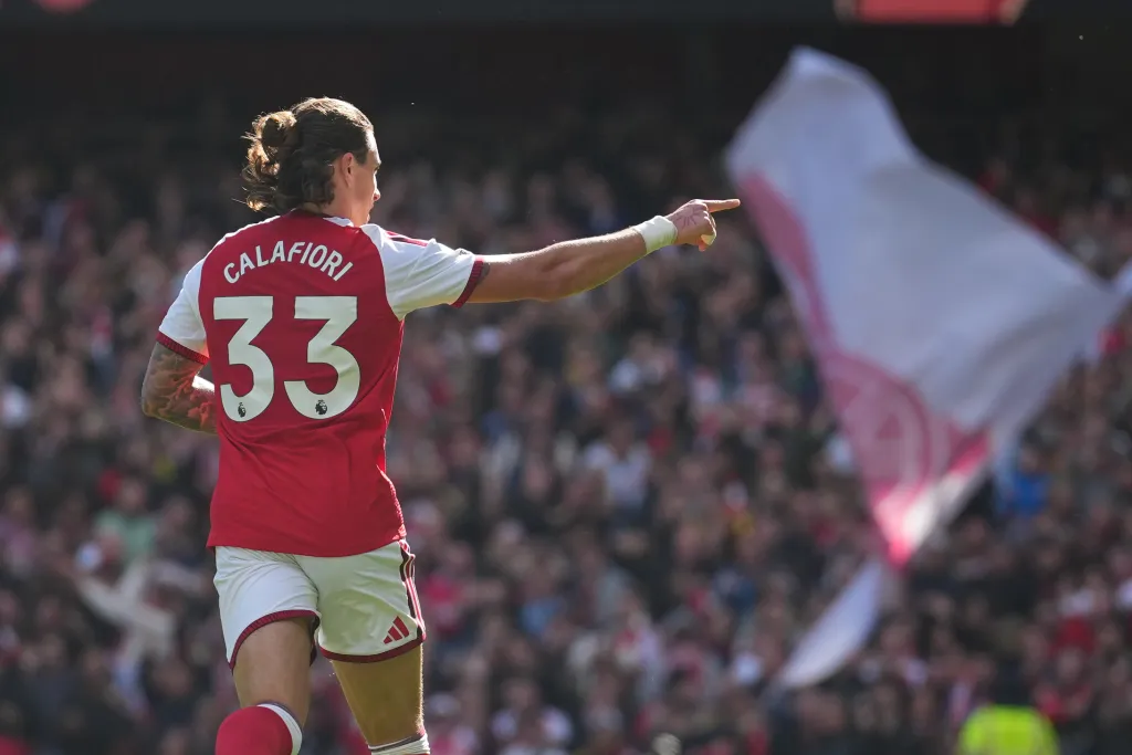 arsenals riccardo calafiori celebrates scoring 1114681394